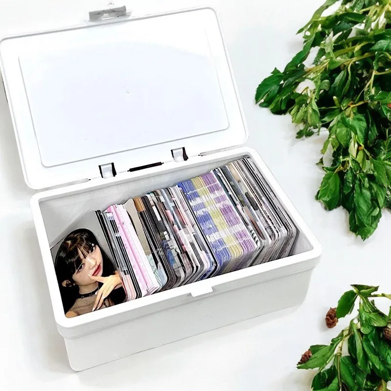 Neat and Stylish Compact Plastic Box for Organizing Kpop Idol Albums and Small Photo Cards - Perfect Storage Solution for Functi