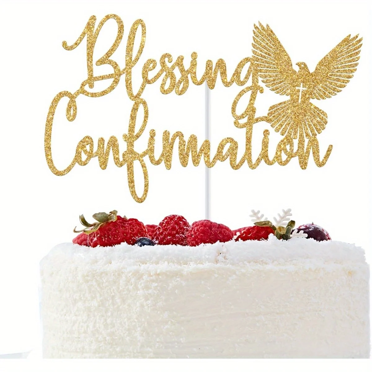 1 Stück Segen Konfirmation Kuchen Topper, Gott segne, auf Ihrer Konfirmation, Hochzeit Taufe Taufe Babyparty Geburtstagsfeier