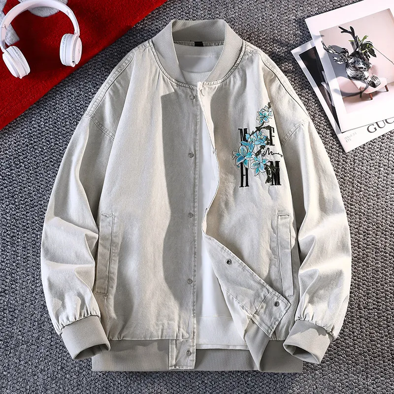 

Элитная джинсовая куртка свободного кроя в американском стиле с вышивкой и эффектом тай-дай, с надписью, для подростков, повседневная, молодежная, трендовая, из смесового хлопка