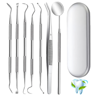 Stainless Steel Dental Tools Mouth Mirror Probe Tweezer Hoe Sickle Tartar Tools Professional Dentist Teeth Cleaning Instruments