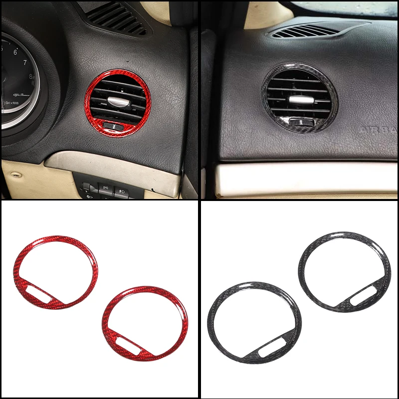 For Alfa Romeo 159 Brera Spider 2004-2011 2Pcs Real Carbon Fiber Side Air Vent Cover Dashboard Trim Overlay Interior Accessories