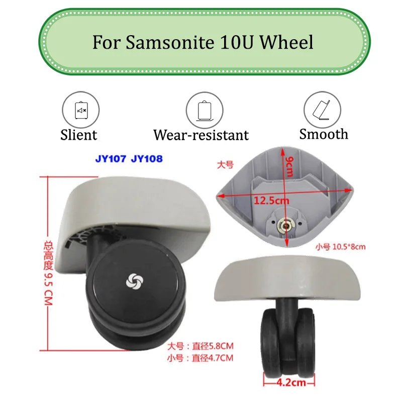 Roulettes coulissantes de poulie de bagage de remplacement de roue de chariot, réparation résistante à l'usure, adaptée pour Samsonite 10U, universel