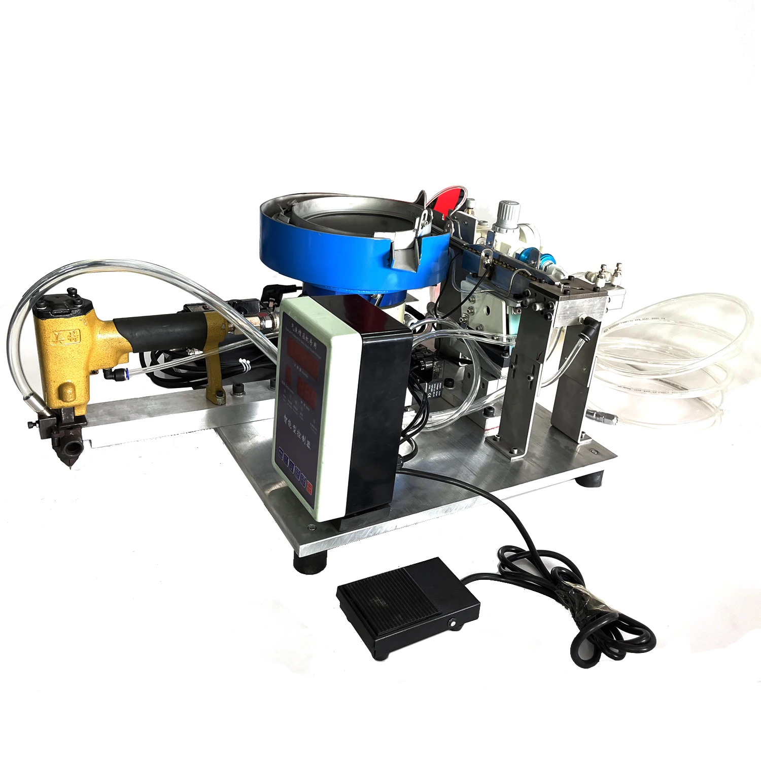 مسدس مسامير أوتوماتيكي هوائي مع وعاء تهتز لإصلاح كعب الأحذية وتثبيت الحرف اليدوية ومسامير النار السريعة المستمرة