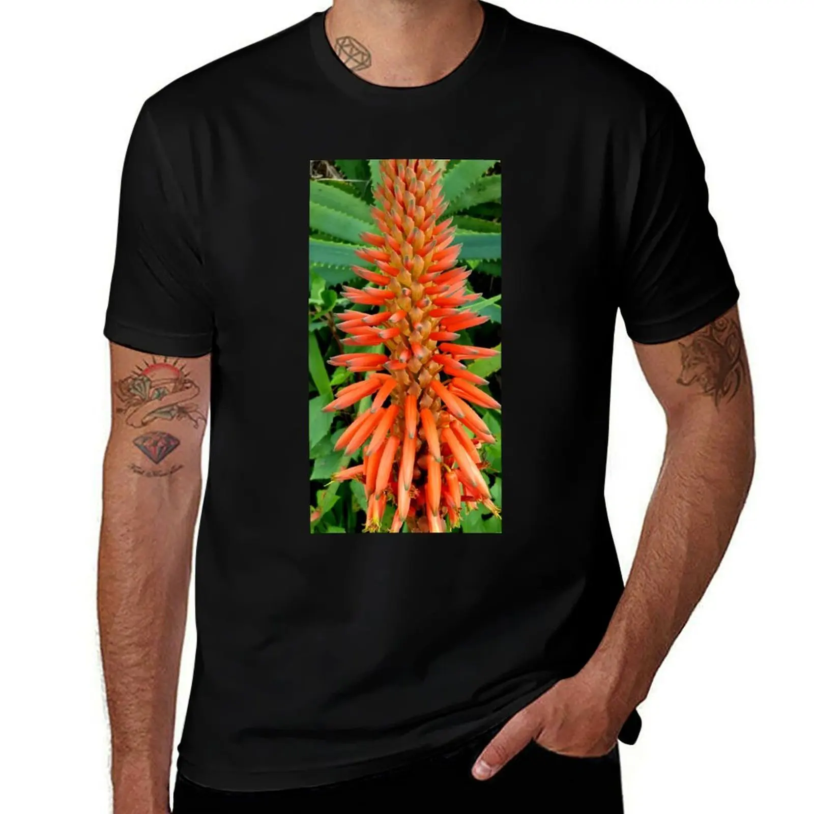 T-Shirt mit Aloe-Vera-Blüten-Motiv, T-Shirt mit Weihnachtsmotiv