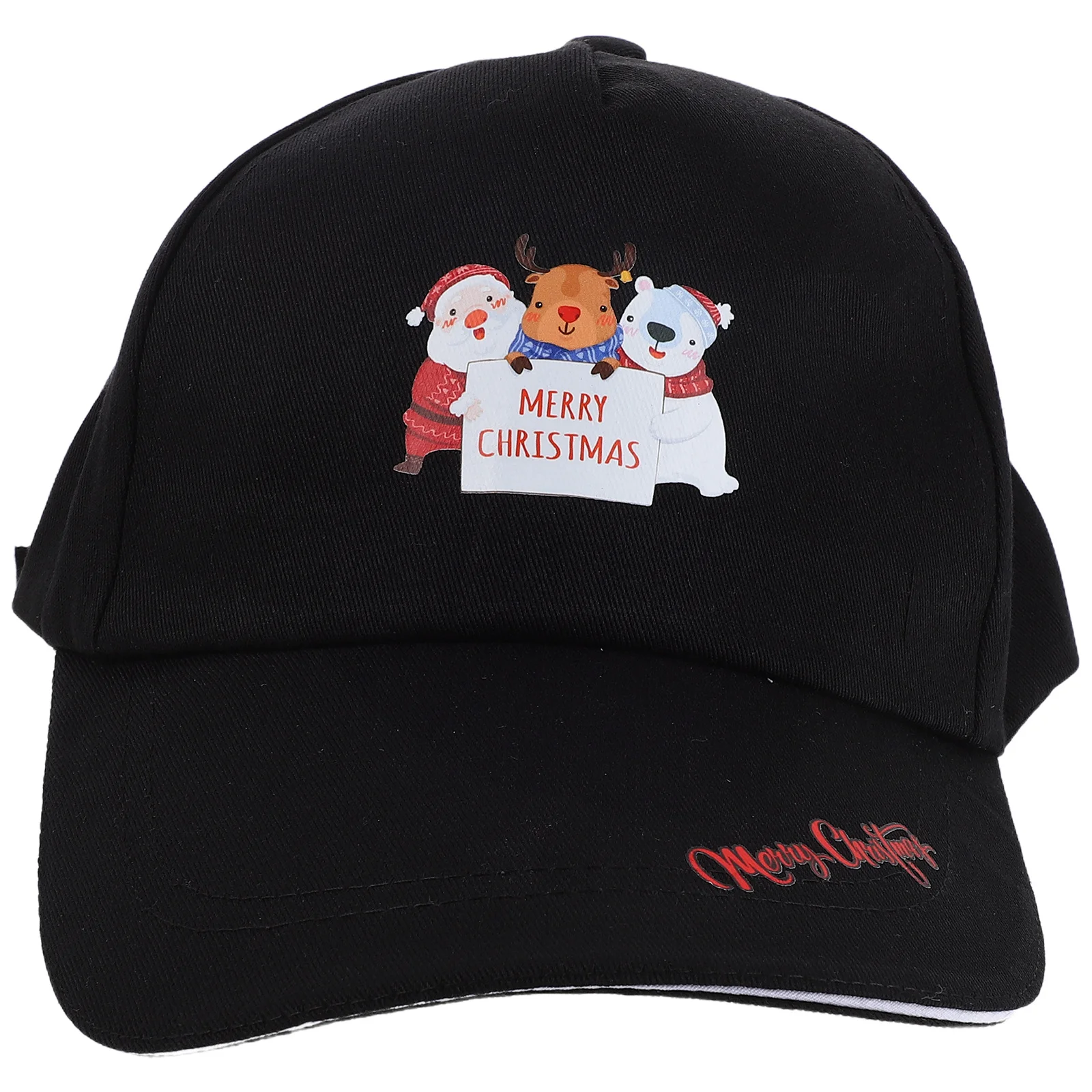 

Christmas Baseball Cap Black Adjustable Unisex Hat For Men Women Soft Polyester Running Cycling Outdoor Sports Sun