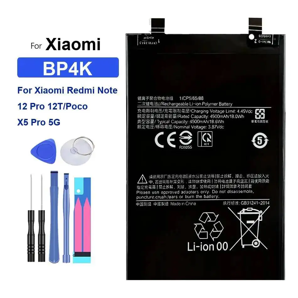 بطارية الهاتف المحمول طاقة موثوقة BP4K BM5G BM5J 5000Mah لشاومي Redmi K50 نوت 12 12T Poco Pro 5G Ultra #3
