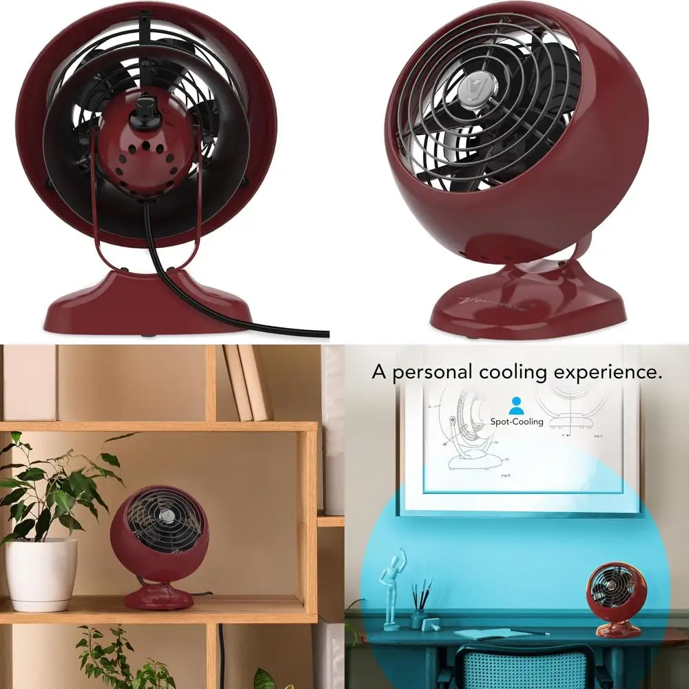 

Vintage Metal Desk Fan, 2-Speed Adjustable, Quiet Personal Air Circulator for Bedroom, Office, Dorm
