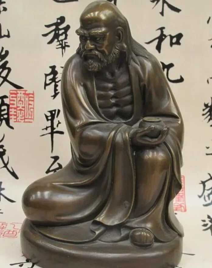 SUIRONG---522+++Chinese Buddhism Pure Bronze Damo Bodhidharma Dharma Ancestors arhat Statue