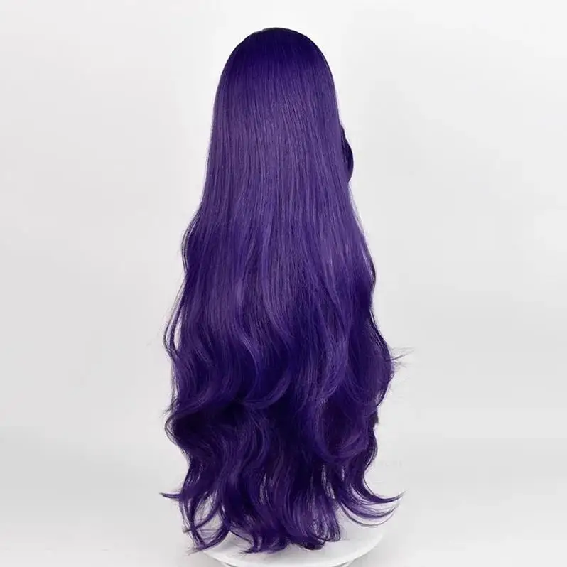 Rarity Cosplay Wig Long Curly Wave Wig Dark Purple Wig Cosplay Anime Cosplay Wigs Heat Resistant Synthetic Wigs image 4