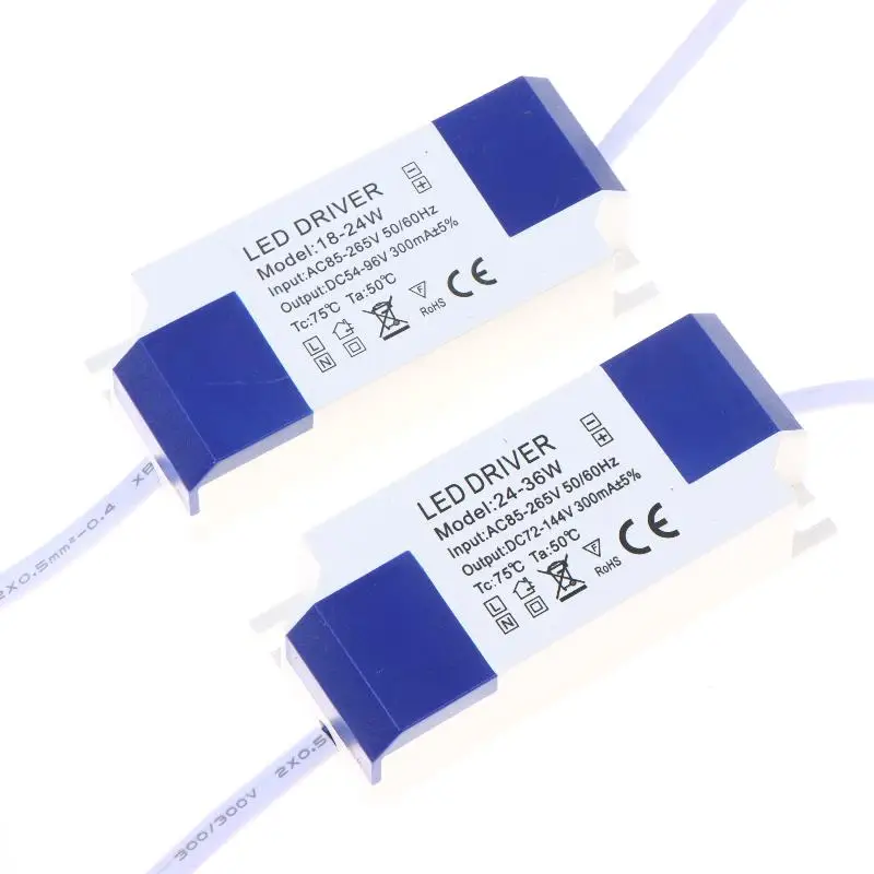 1Pcs Lighting Transformer 85-265V Constant Current Non-Isolated External LED Driver 1-3W 3-5W 4-7W 8-12W 12-18W 18-24W 24-36W