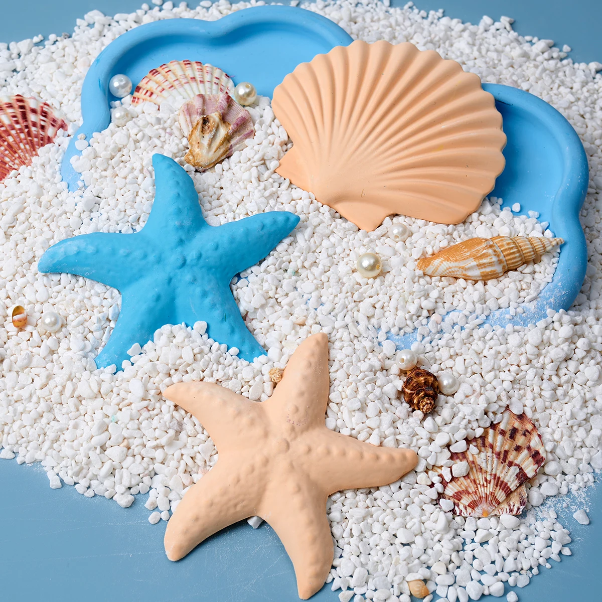 Starfish Shell Silicone Molds Marine Life Diffuser Gypsum Concrete Pouring Mould DIY Handmade Listing Craft Gifts Home Decor