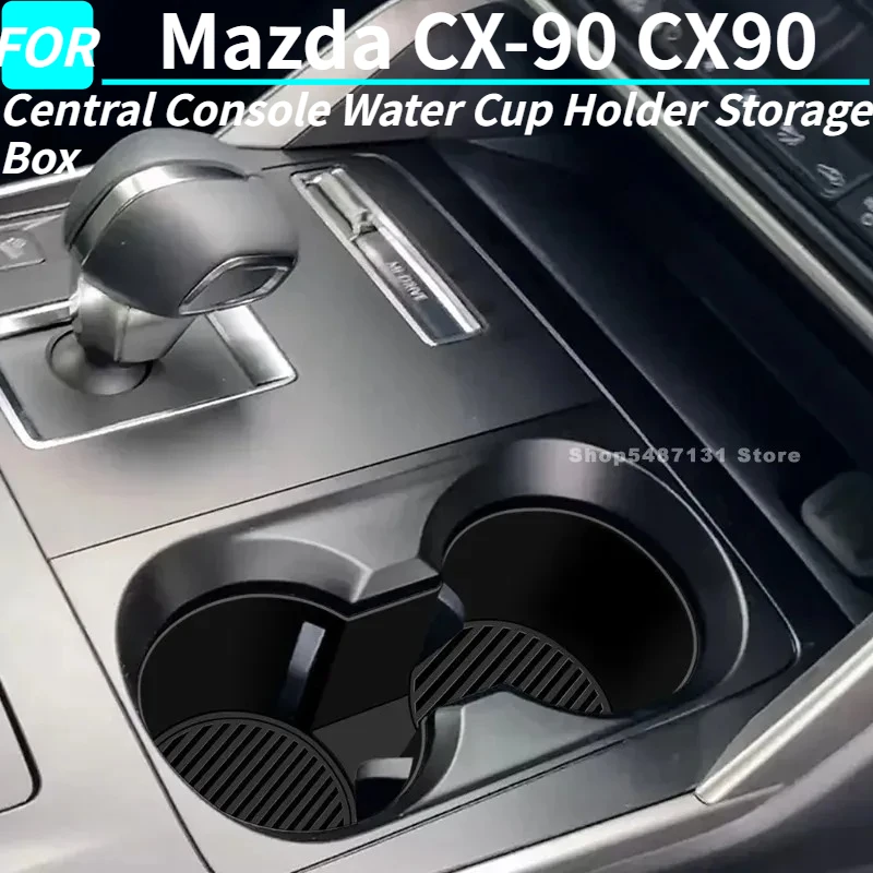 Car Central Console Water Cup Holder Storage Box for Mazda CX-90 CX90 Interior Accessories 2024 2025