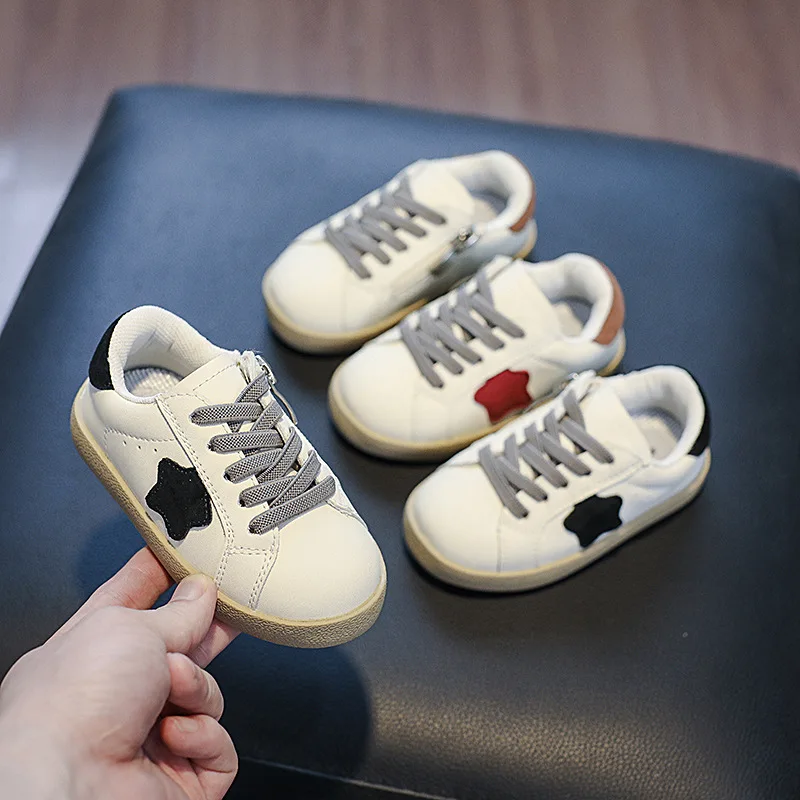 Children Sneakers Kids Fashion Design White Non-slip Casual Shoes Boy Girls Hook Breathable Sneakers Toddler Outdoor Shoes