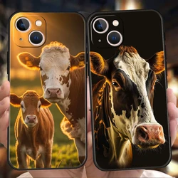 Horse Cow Black Phone Case Cover for iPhone 16 15 14 13 12 Pro Max XR XS 11 7 8 Plus Shockproof Silicone Soft Fundas Shell Bags