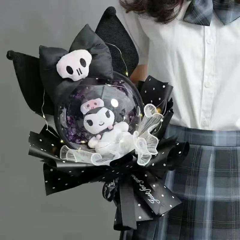 

Cartoon Sanrioed Anime Peripheral Kuromi Mymelody Doll Bouquet Ins Girl Heart Kawaii Plush Doll Bouquet Celebration Holiday Gift