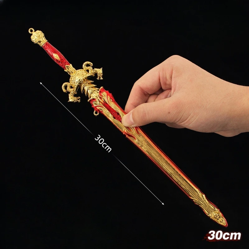30cm11.81in naraka: bladepoint deus da fortuna espada jogo periféricos modelo de arma de liga chinesa com bainha espada brinquedos ornamentos