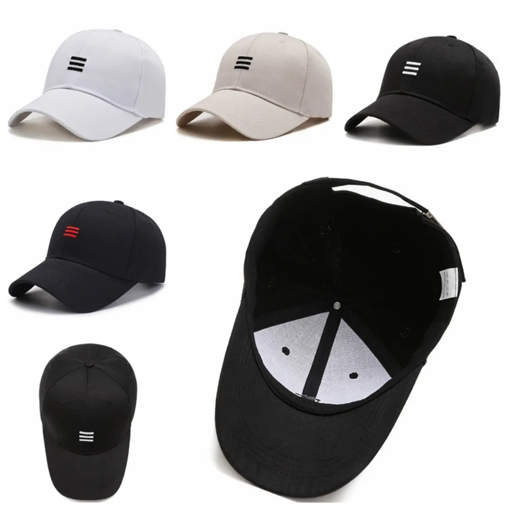 Three Horizontal Bars Sunscreen Peaked Cap Breathable Adjustable Adjustable Men's Sports Cap Trendy Cotton Fashion Baseball Cap