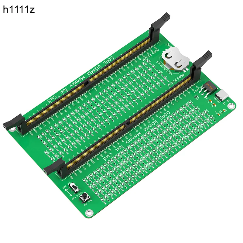 

Тестер памяти DDR5 RDIMM/UDIMM со светодиодным индикатором с длинной защелкой для настольного компьютера Сервер памяти DDR5 Плата тестовой карты памяти DDR5