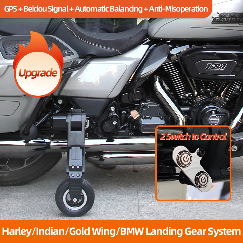

For 2009-up Harley Touring Honda Gold Wing GL1800 BMW R18 Indian Upgrade Moto Stand Landing Gear System Auxiliary Wheels Support