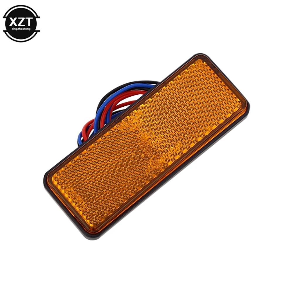 12V Red White Amber LED Reflector Rear Tail Brake Stop Warning Side Marker Light For Jeep Truck Trailer Motorcycle Scooter