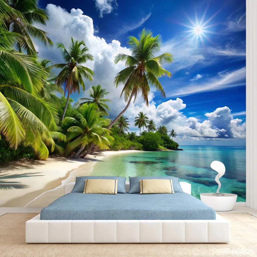 

20+ Seascape Mural, Peel and Stick Optional, Summer Beach Coast Photo Wallpaper for Living Room Decoration Home Decor Renovation