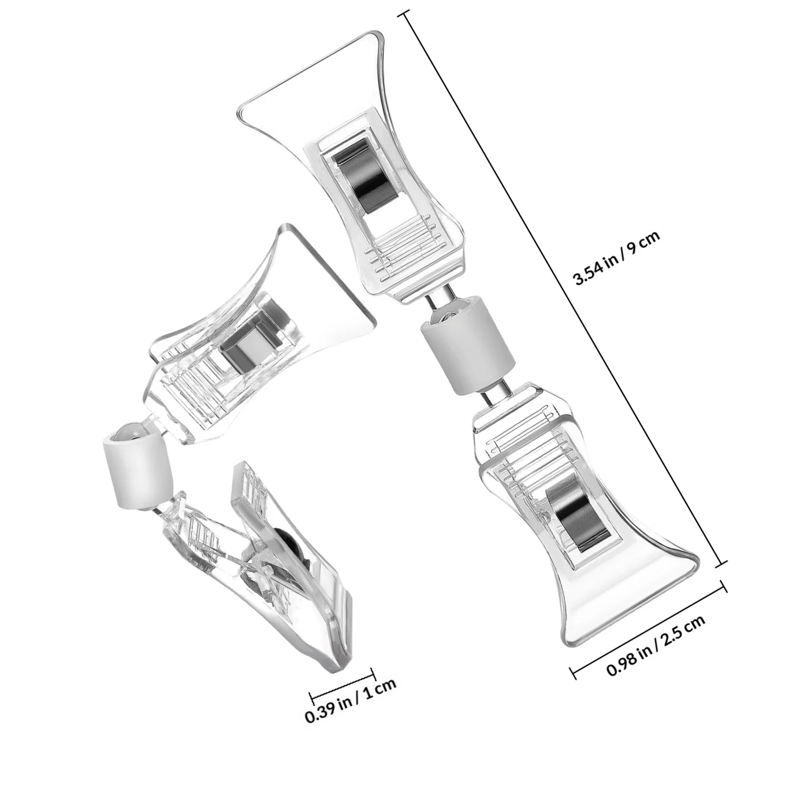 20pcs Transparent Clips Clear Dual Head Mini Size For Retail Sign Display Shelf Label Double Sided Clip Plastic Sign Holder