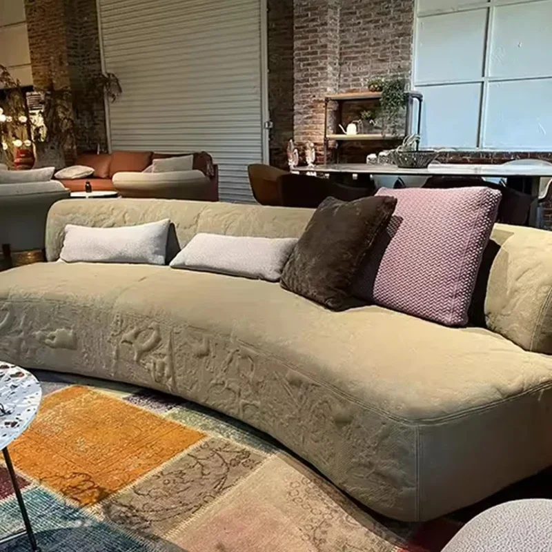 

Living room modern style army green embossed fabric sofa set