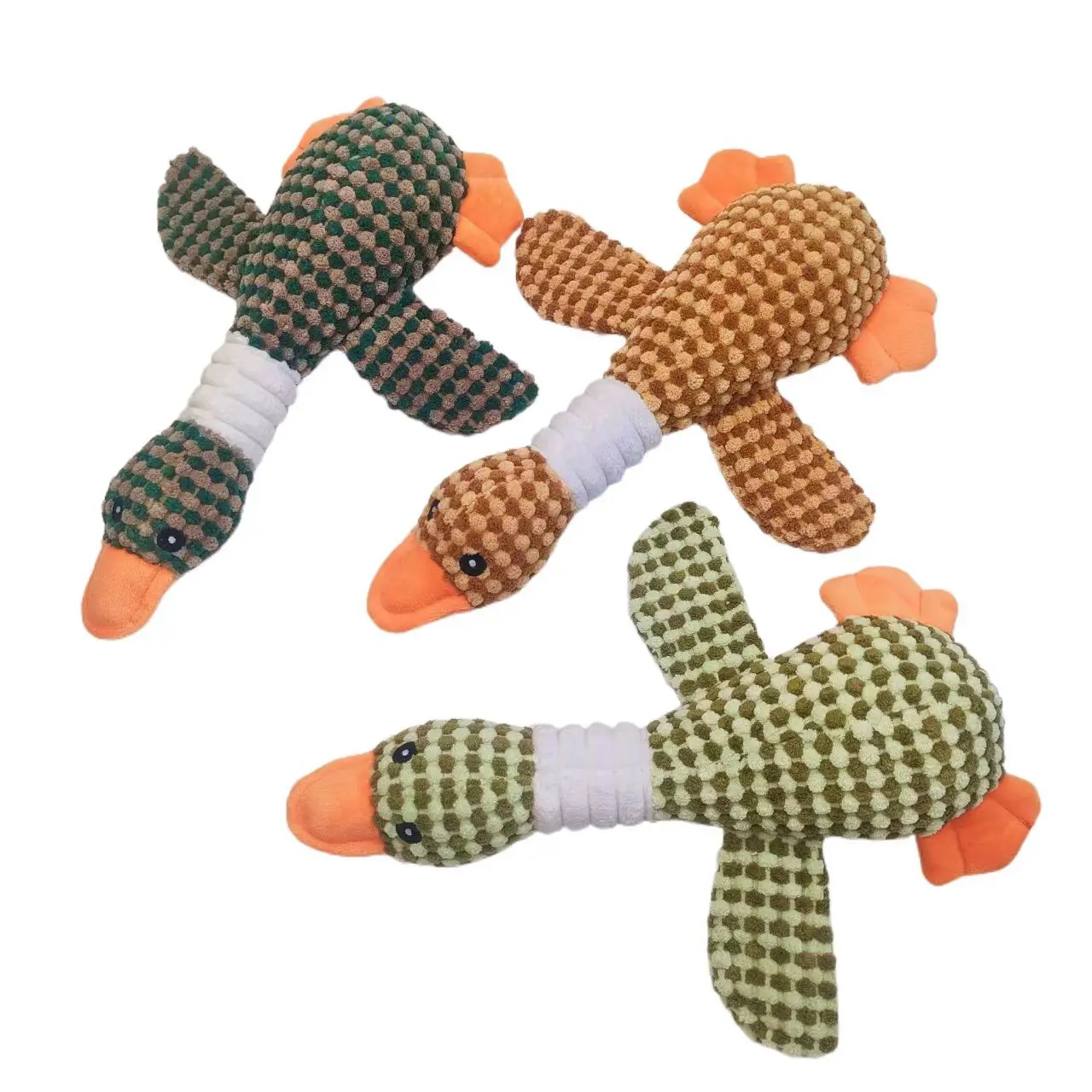 Cute Dog Plush Toys Pet Duck Squeak Toy for Puppy Sound Wild Goose Chew Toy for Small Middle Large Dogs Teeth Cleaning