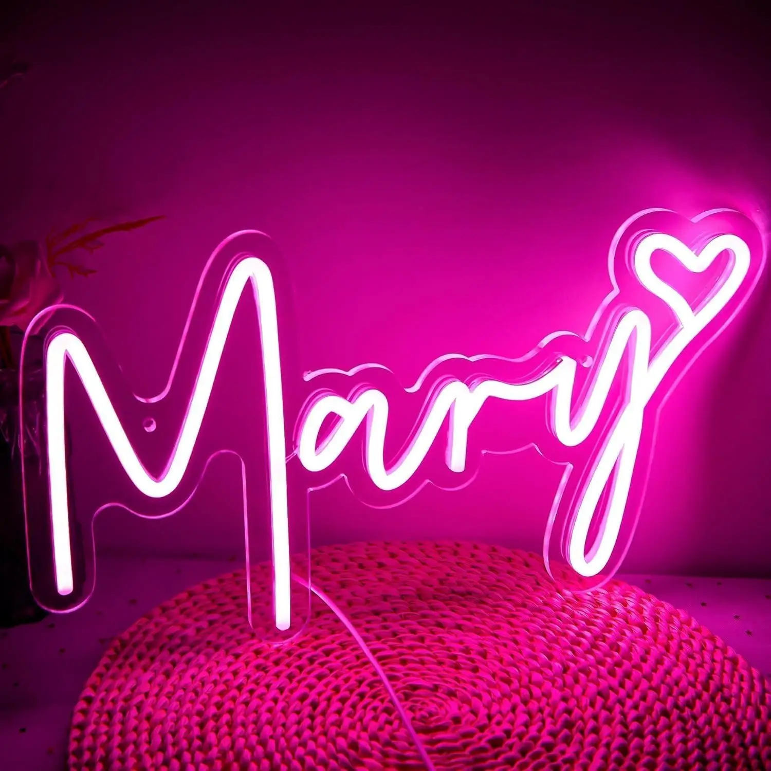 

Mary Name Neon Sign LED Name Neon Light for Kids Bedroom Birthday Party Decoration Birthday Name Decor Personzalized Gifts
