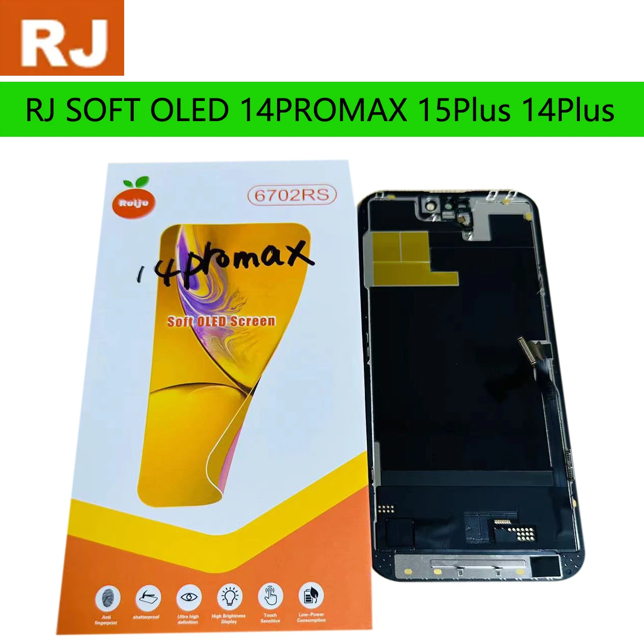 RJ LCD Display Replacement For iPhone X Xs XR 11 12 13 13mini 12pro 13pro 15pro 14pro Max 14 15 PLUS Touch Screen Digitizer