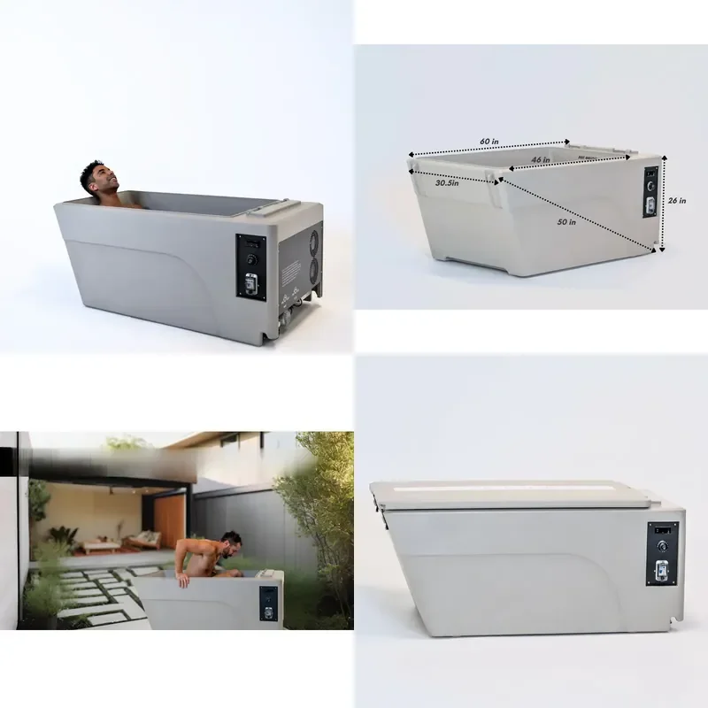 for Ice Bathtub for Athletes New Rectangular Polyethylene Plastic Built-in Heat Insulation Integrated Cold Plug