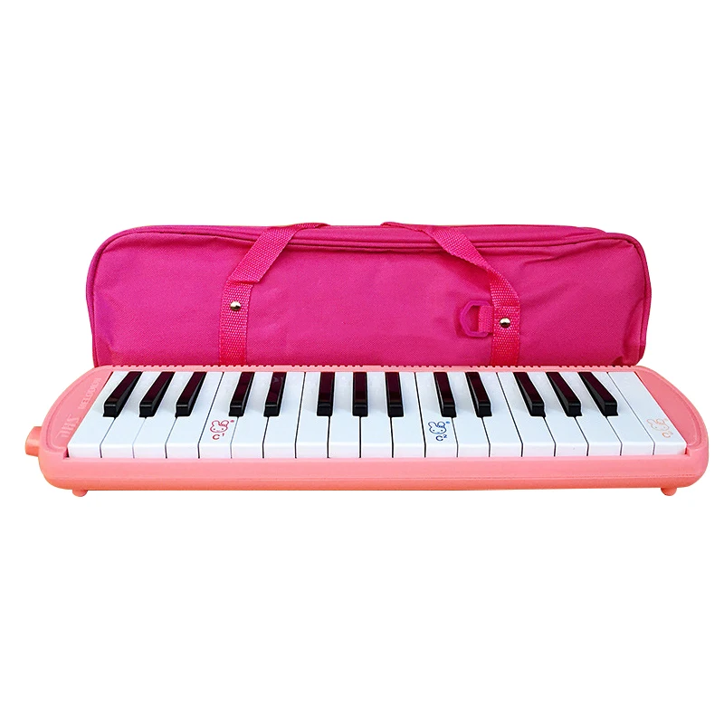 32 Key Melodica Instrument Keyboard Soprano Piano Style with Mouthpiece Tube Sets and Carrying Bag for Gift