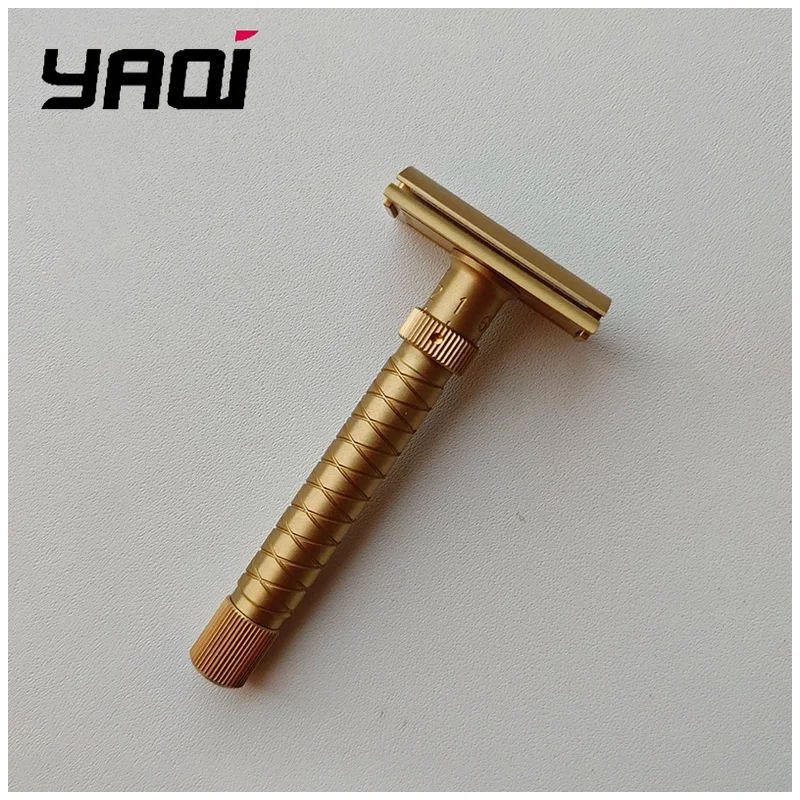 90mm Length 12mm Diameter Yaqi 100% Brass Material Adjustable The Final Cut Brass V2 Safety Razor for Comfortable Grip