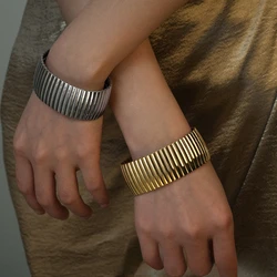 PRISCA | Women Elastic Rope Bracelet.Stainless Steel.1Pcs.Classic Simple Jewelry.Gold Plated.Best Sister Gifts.Unisex.Hip Hop