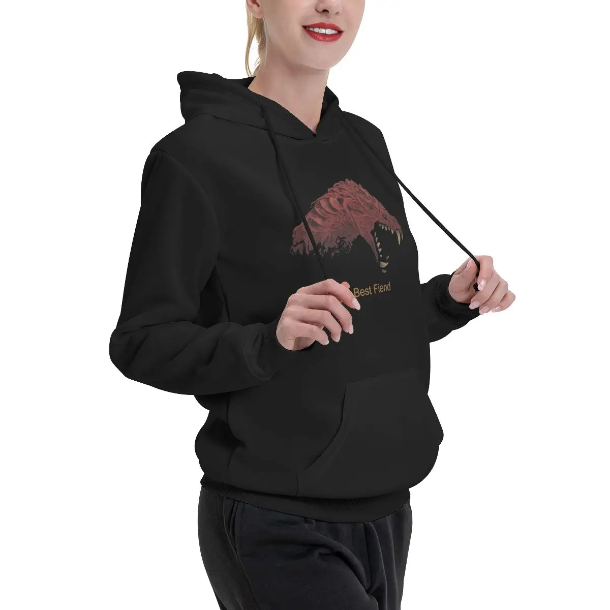 Odogaron رجل أفضل شيطان زوجين هوديس الرجال النساء بلوزة كاجوال البلوز Harajuku طويلة الأكمام مقنعين الخريف الشتاء #2