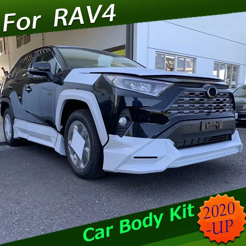 

For Toyota Rav4 body kit 2019 2020 front and rear bumpers for New rav4 with day light within side steps