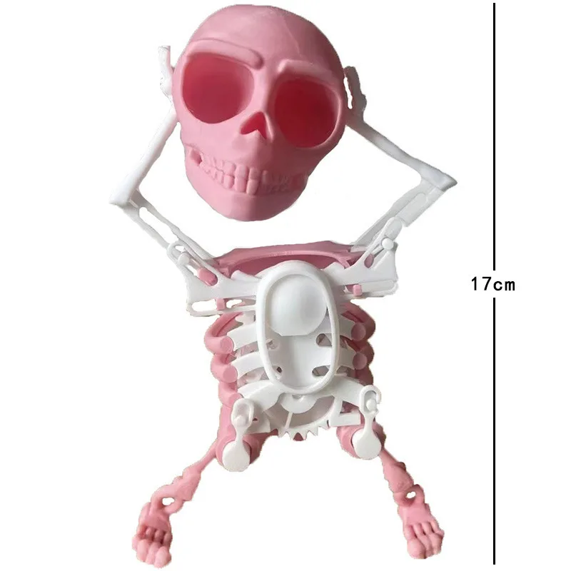 2024 New Dancing Skeleton Man Swinging Skeleton Head Toy Clockwork 3D Printing Fun Children's Toy Decoration