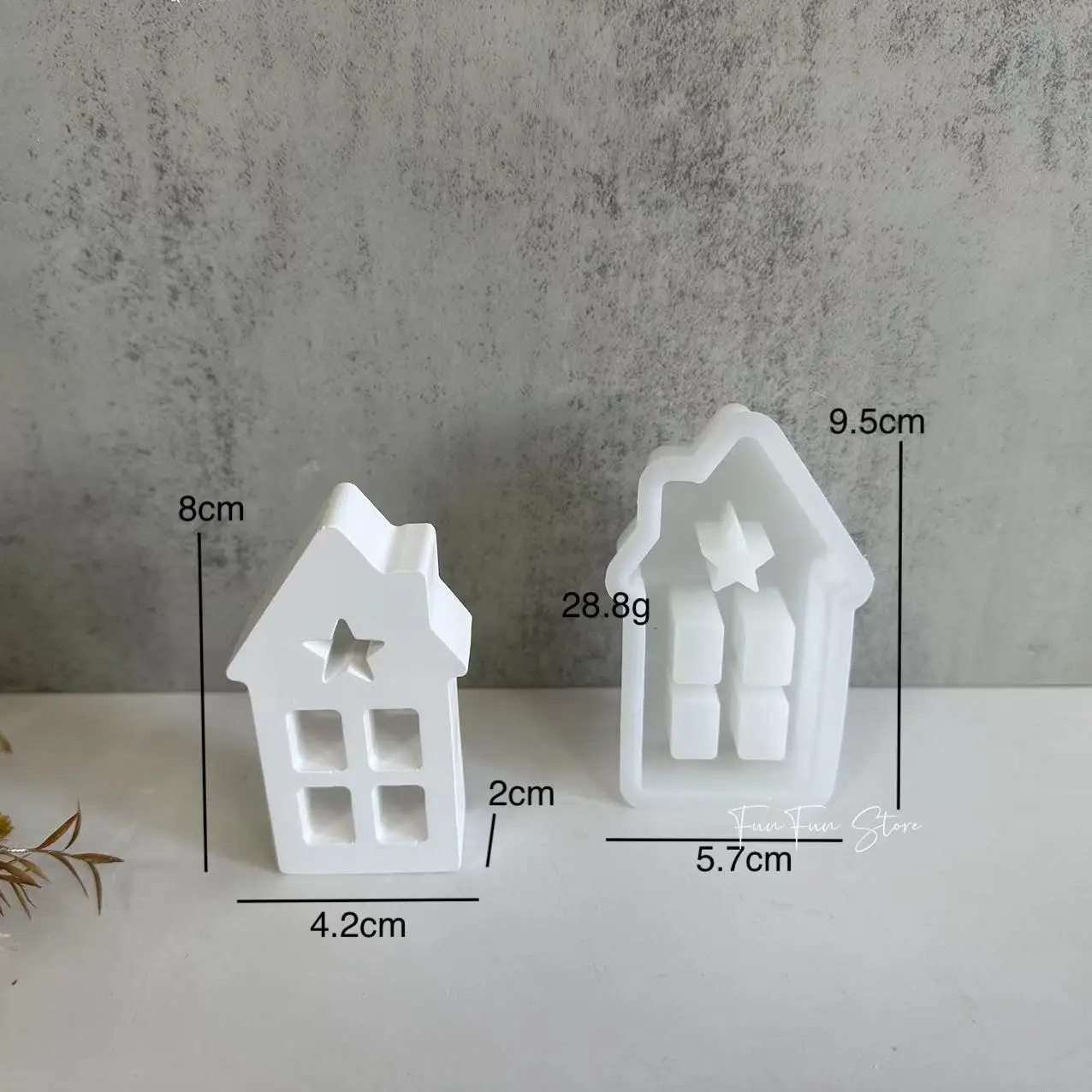 Star-shaped Chimney House Aromatherapy Candle Silicone Mold DIY Drop Glue Decoration Plaster Cement Handmade Love House Mold