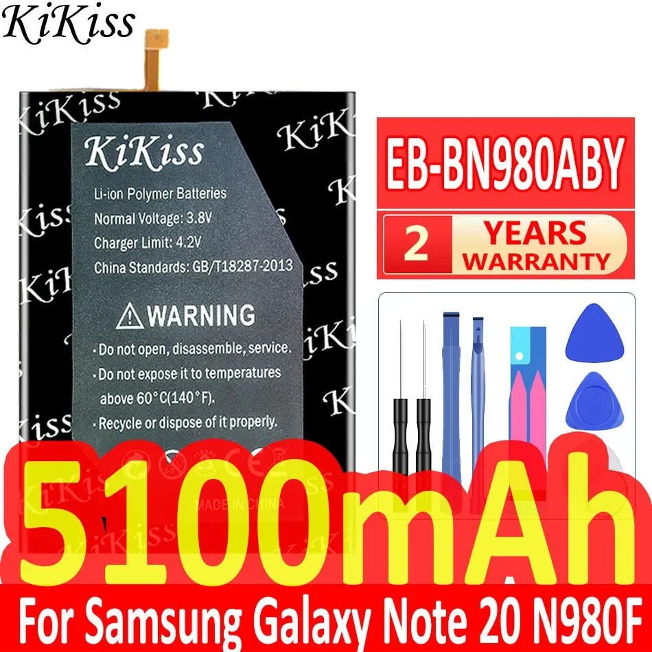 KiKiss Replacement Battery EB-BN980ABY 5100mAh for Samsung Galaxy Note 20 Note20 N980F SM-N980F/DS N980 Battery EBBN980ABY