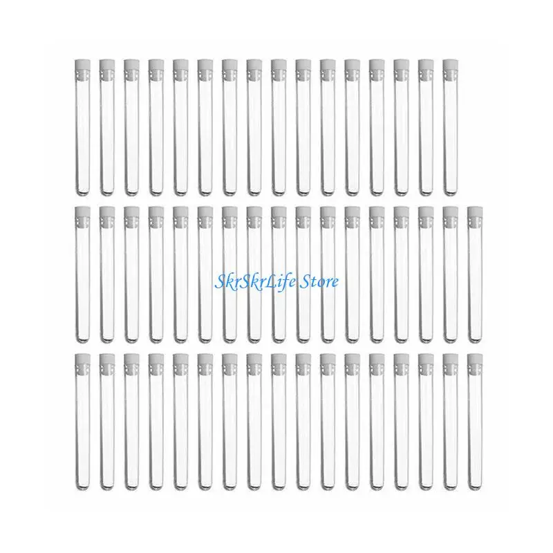 E65E 50Pcs Plastic Test Tubes 12x100mm High Precisions Laboratory Equipment Quality