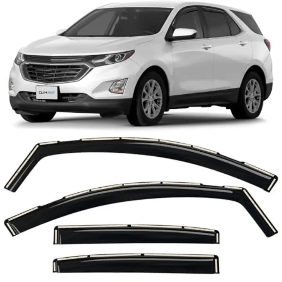 

Chevrolet Equinox 2018-2024 in-channel rain guards durable acrylic smoke tint aerodynamic vent deflectors for all-weather prote