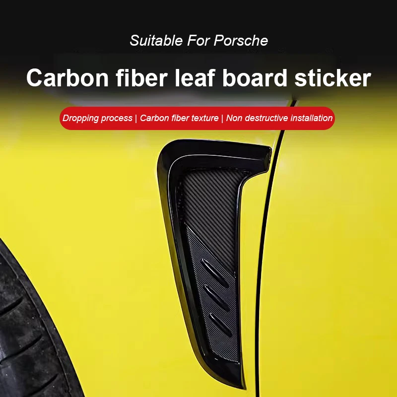 For Porsche Universal Leaf Board Fake Air Outlet Decoration Simulation Car Sticker Side Label Modification