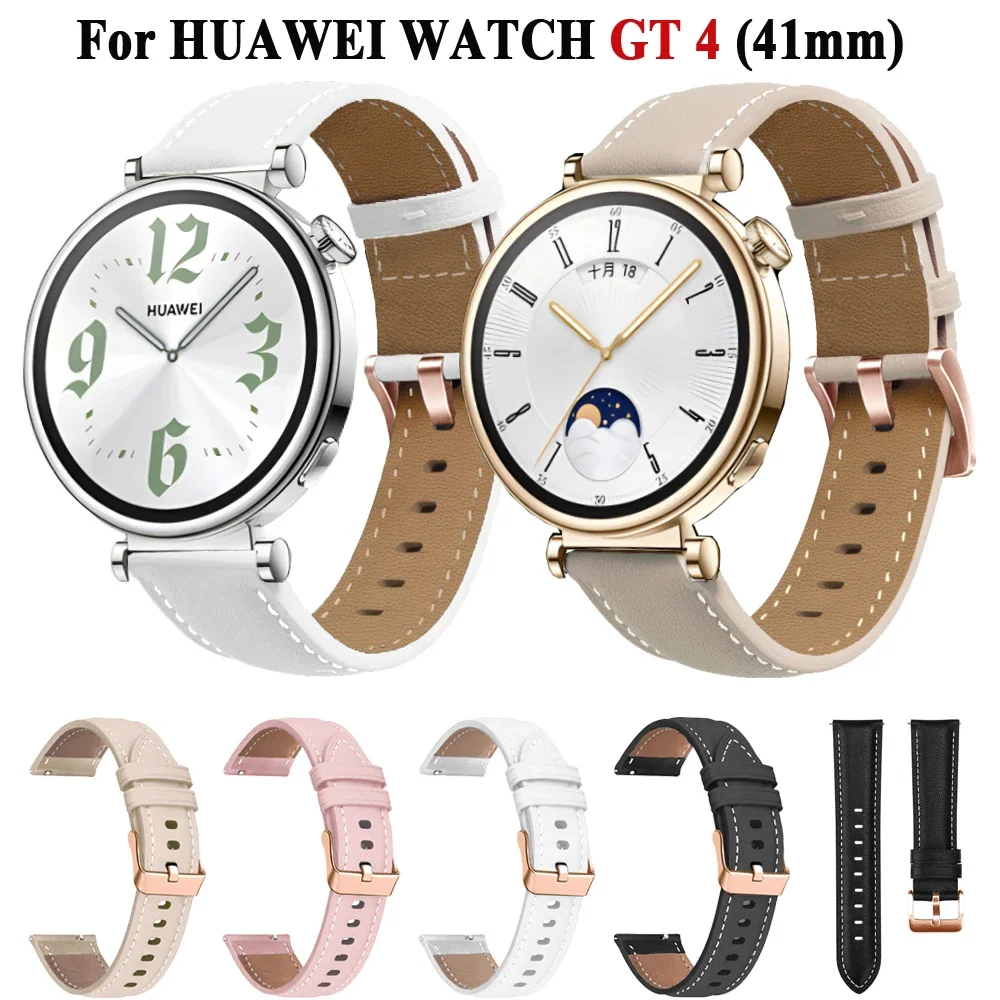 New 18mm Leather Strap For Huawei Watch GT 4 41mm Smart Watch Band For Huawei Watch GT4 41mm Strap Wristband Bracelet Accessory