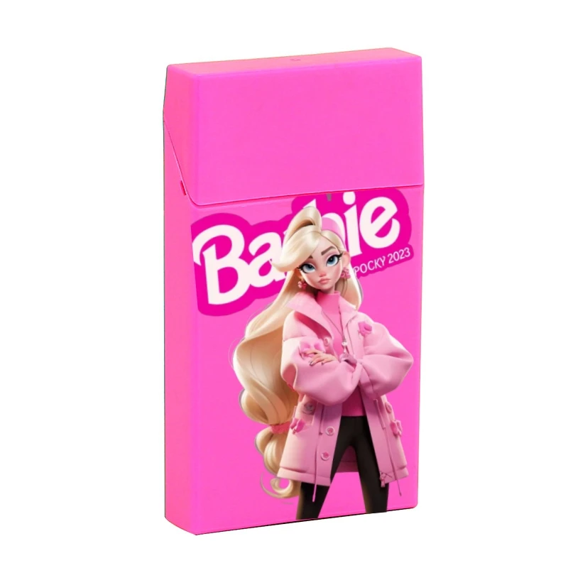 Barbie Cigarette Box for Women Fashion Ladies Thin Cigarette Case Fashionable Portable Cigarette Packaging Box Holder Accessory