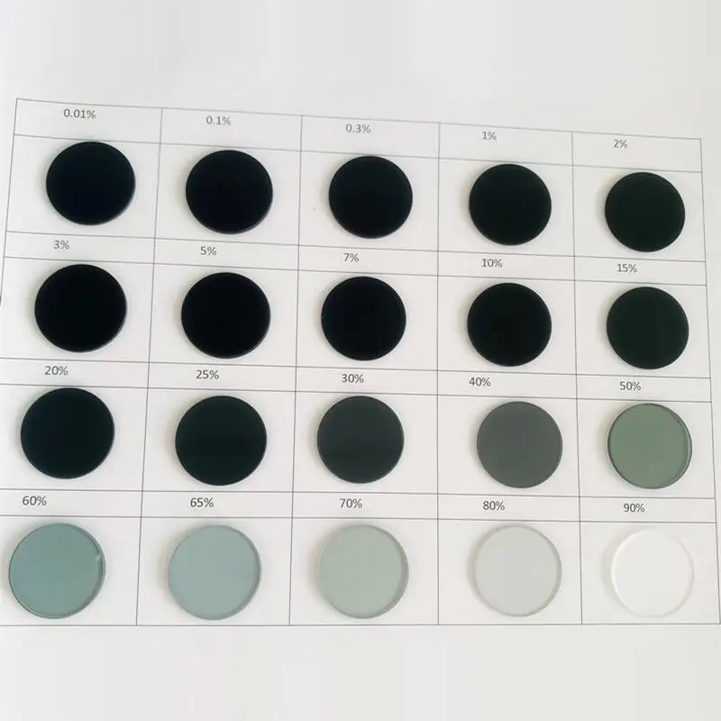 1PCS Lens Neutral Density ND Filter Neutral Gray Glass Filter 25mm Diameter 20 Transmission Options Available Lenses