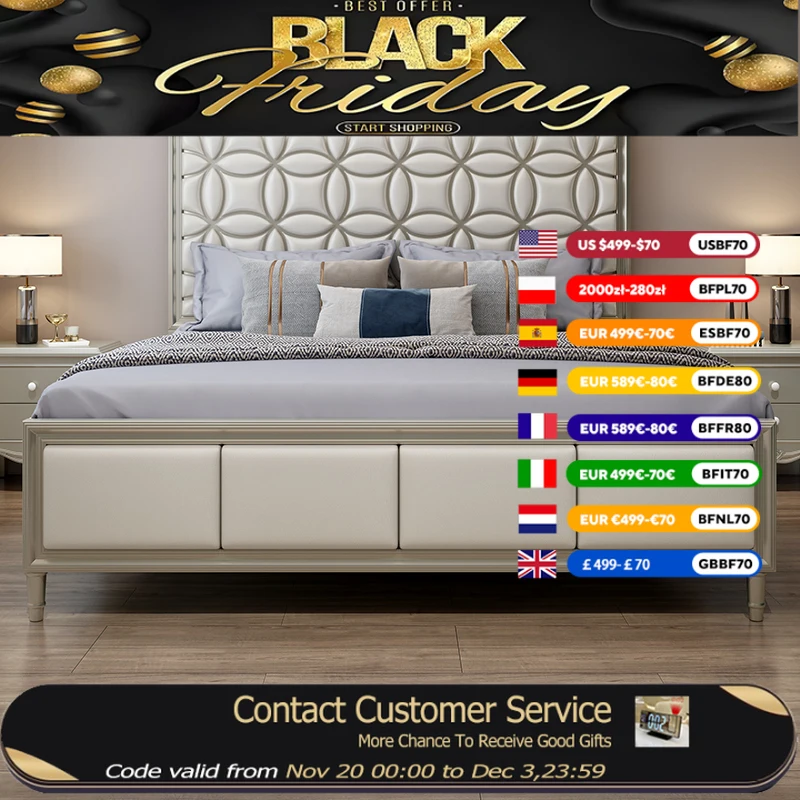 

Двуспальные кровати King Size, американские деревянные кровати, кровать-чердак, место для хранения вещей, современный комплект мебели для спальни Cama для взрослых