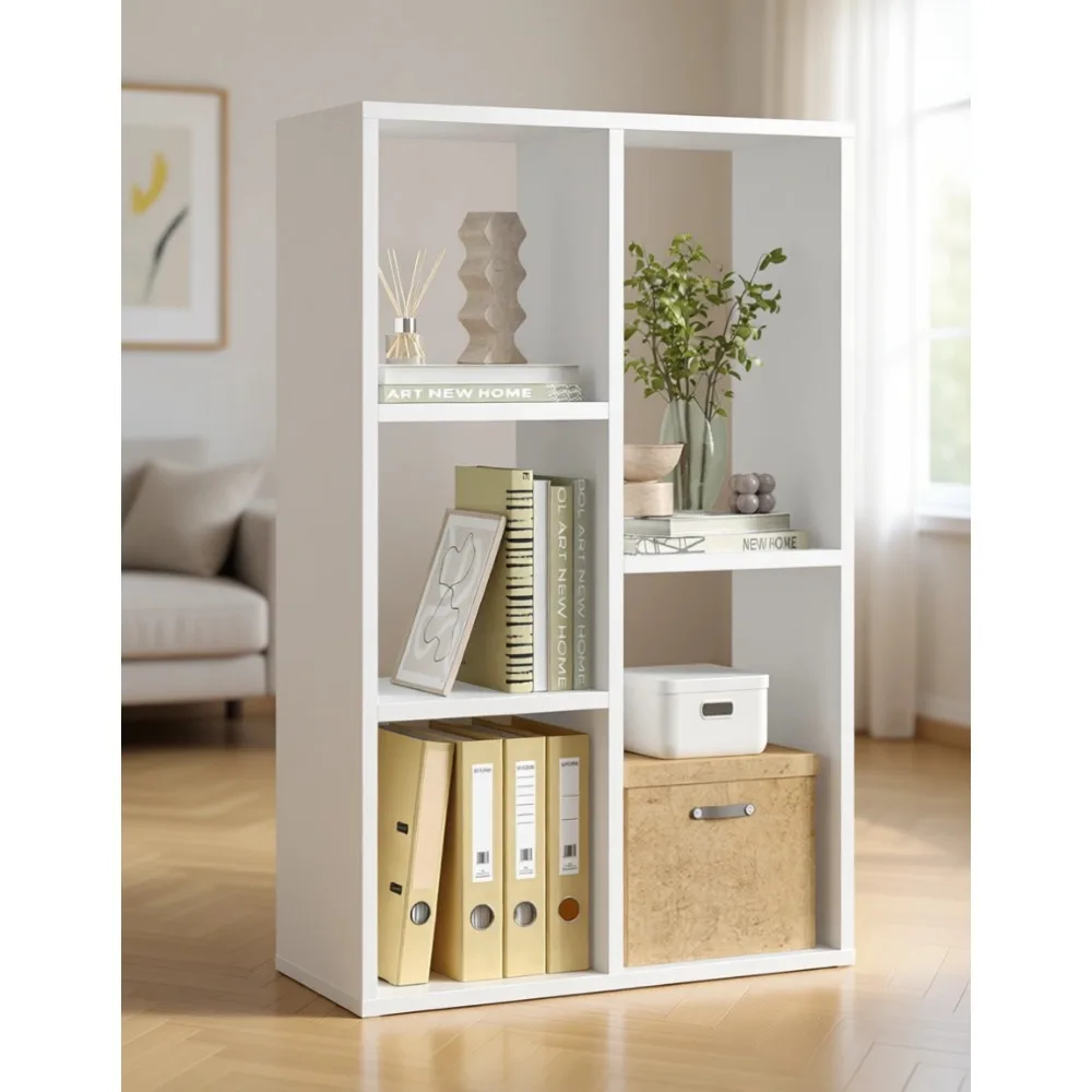 

Полка для хранения Five Cube, 9x20x32 дюйма, белая, для гостиной, офиса, столовой