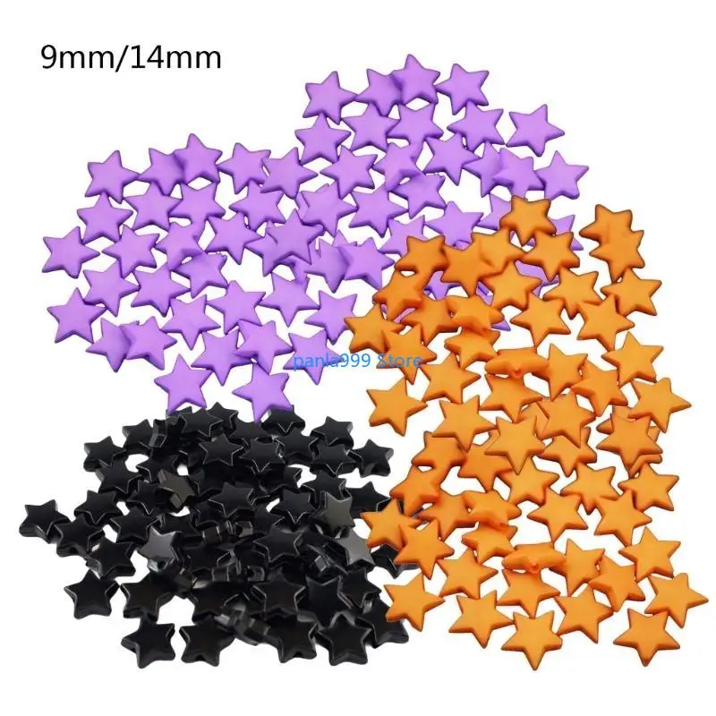 

P0RF Pack of 300 Halloween Colored Acrylic Bead Star Shaped Bead for Jewelry Crafting
