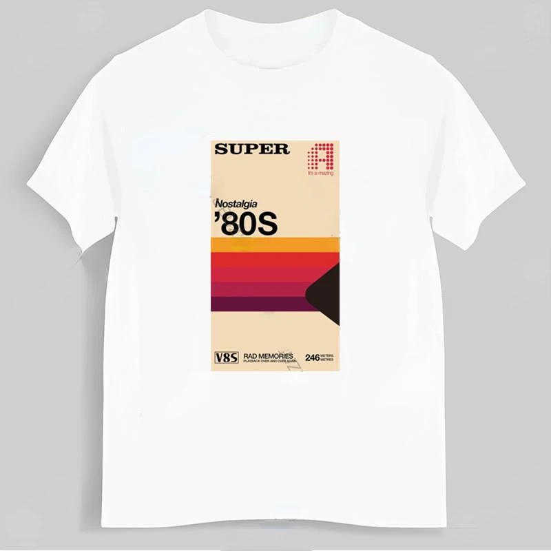 Super Tape T-Shirt Eighties Retro Vhs Movies Graphic T shirts Vintage Funny Female Male Summer Cool Short-sleev Tops Camisetas