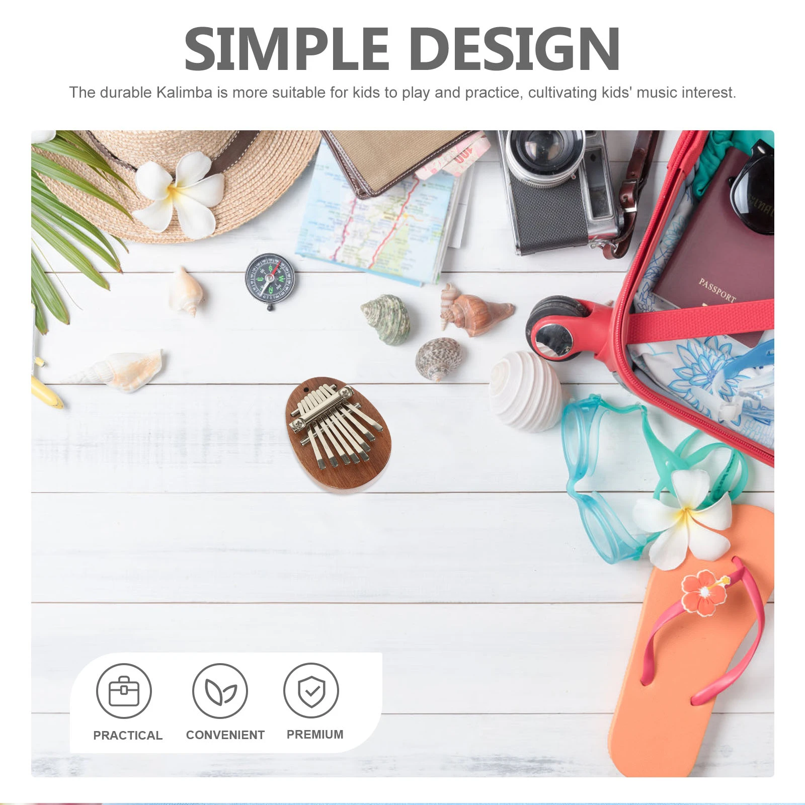 

1 Set 8 Keys Mini Kalimba Thumb Piano Portable Wood Musical Instrument For Beginners Pocket Finger Percussion Gift For